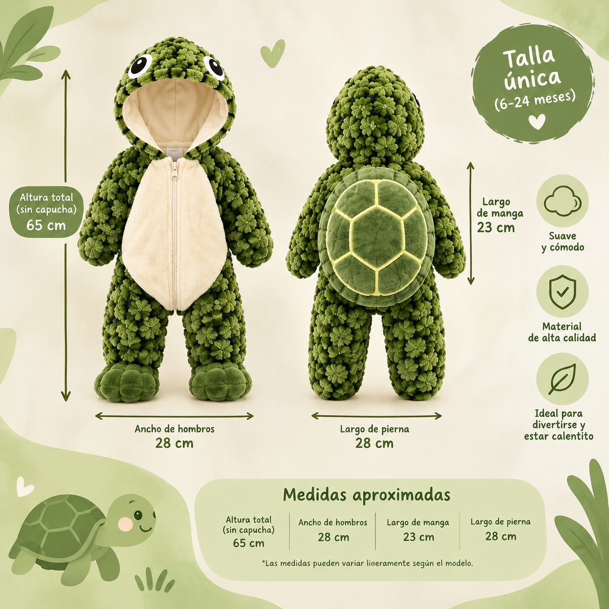 Pijame de tortuga para niños